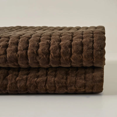 Nora Plush Patterned Bedspread - Sagewood